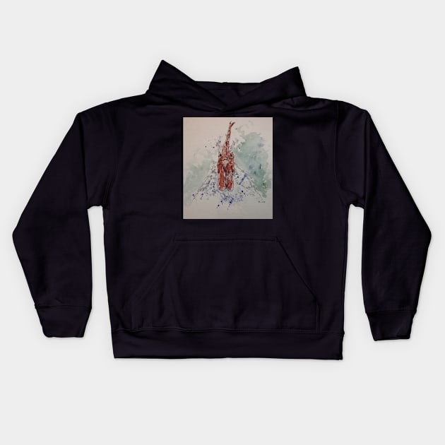 Rooster portrait. Kids Hoodie by DebTheZeb